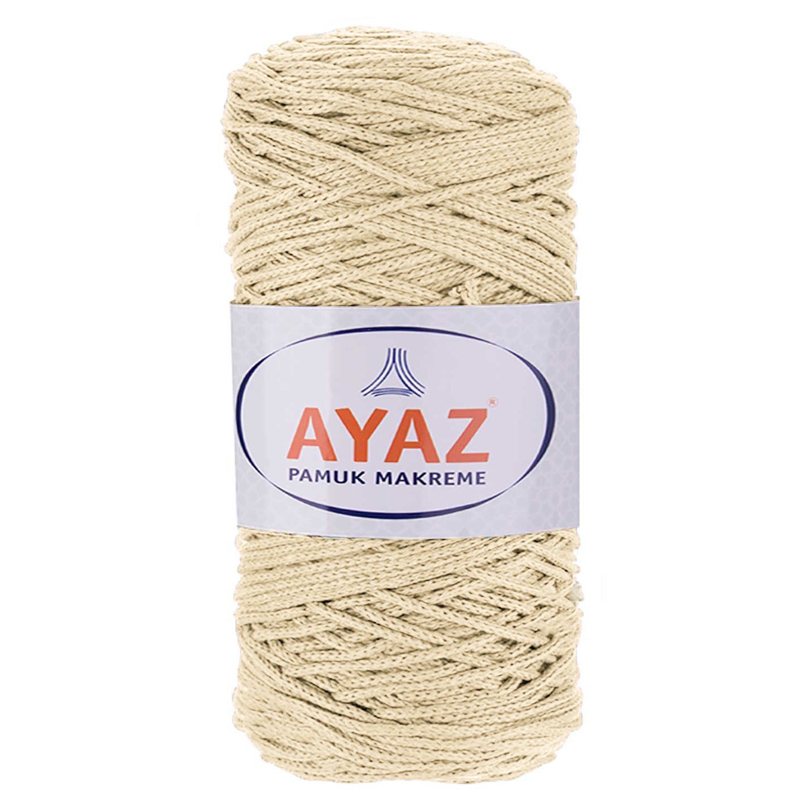 AYAZ 4 x 250g Strickgarn Pamuk Makrame Häkelwolle, 1300 creme