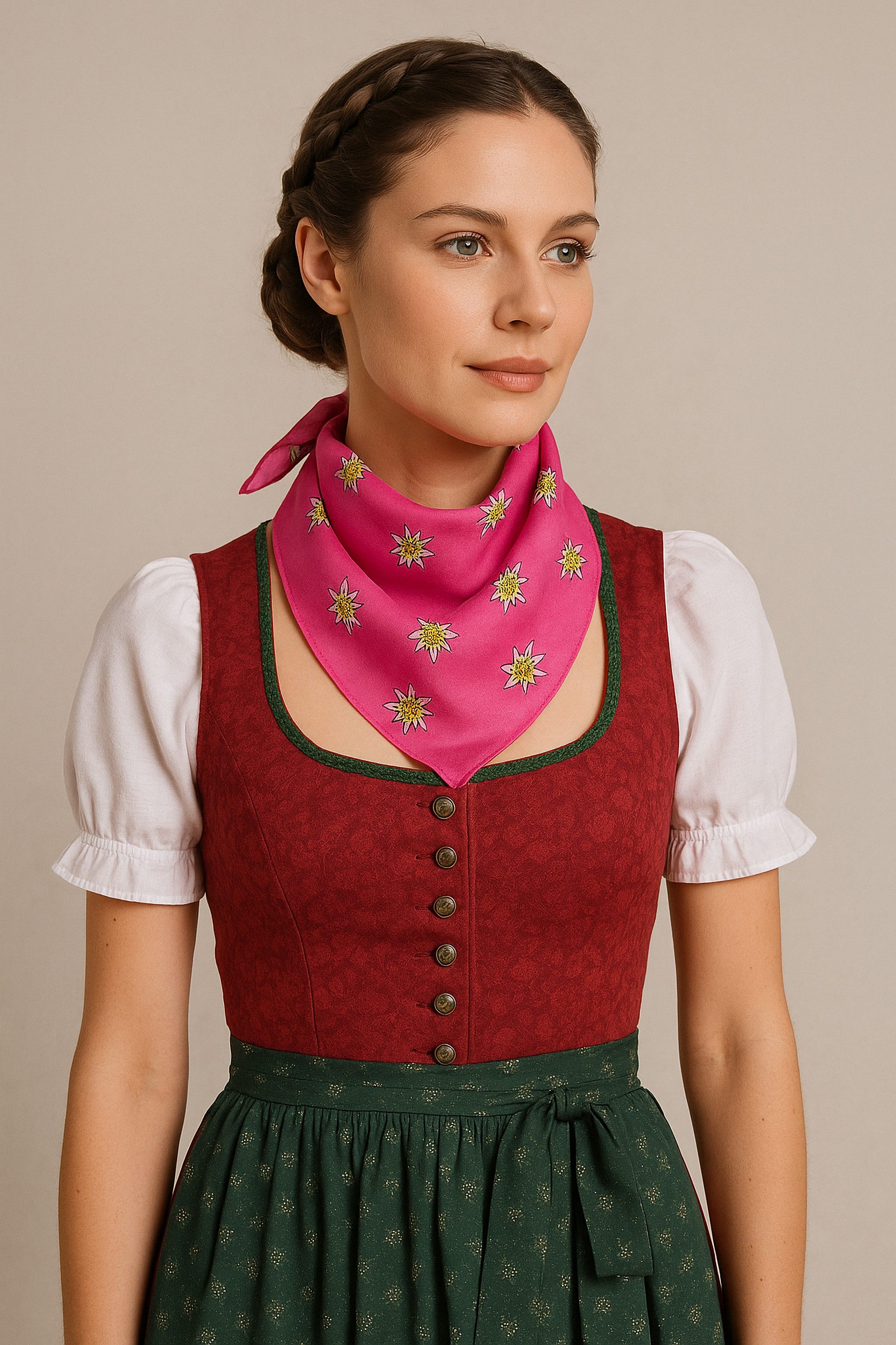 Allgäu Rebell Nickituch Edelweiß, (1-St), Halstuch Oktoberfest