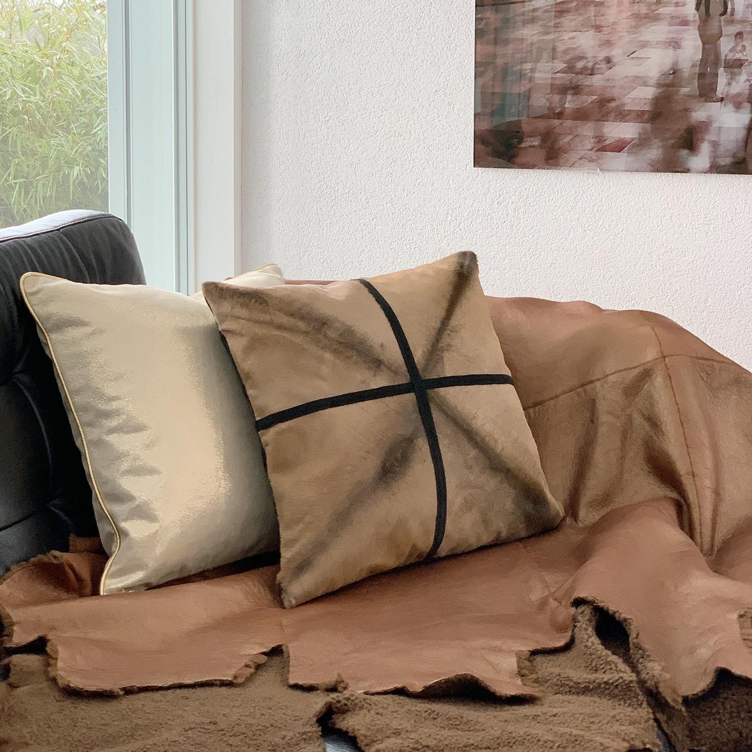 von hohenstein Tagesdecke Lamm-Fell Decke kupfer/braun kuschelig