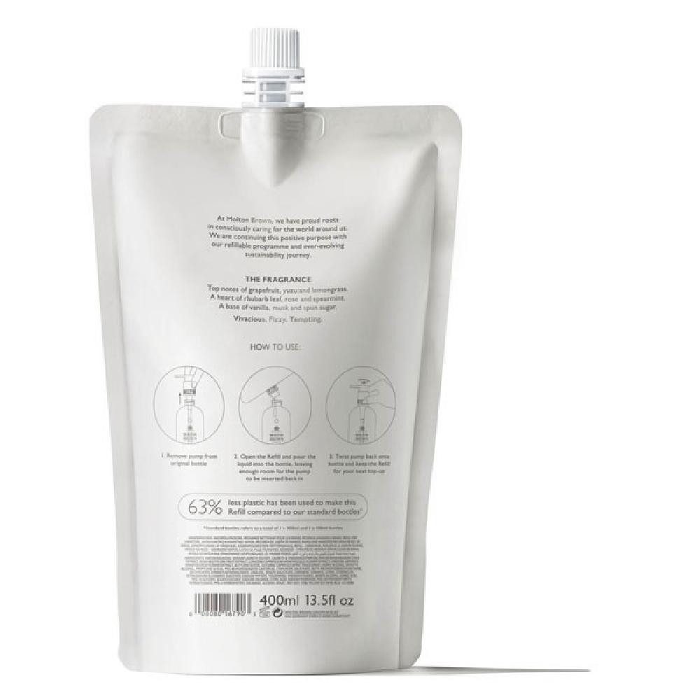 MOLTON BROWN Seifen-Set Hand Wash Seife Refill Nachfüllpackung Delicious Rhubarb & Rose (400ml