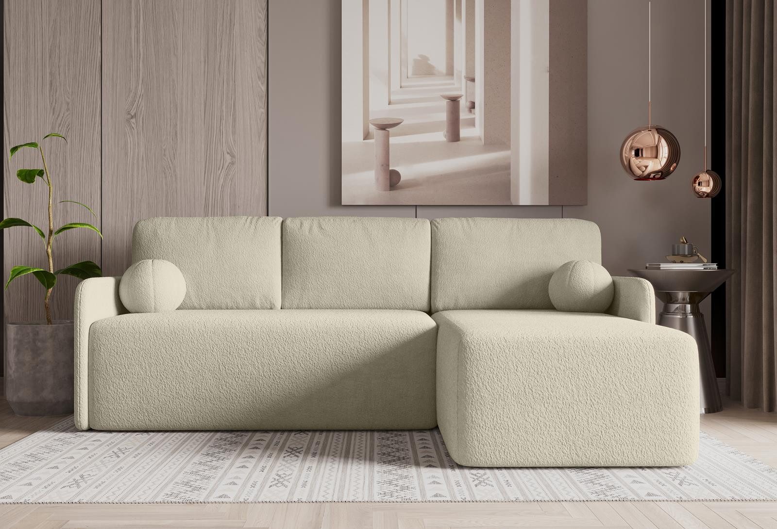 Compleo Ecksofa klein boucle, Eckcouch mit günstig online kaufen