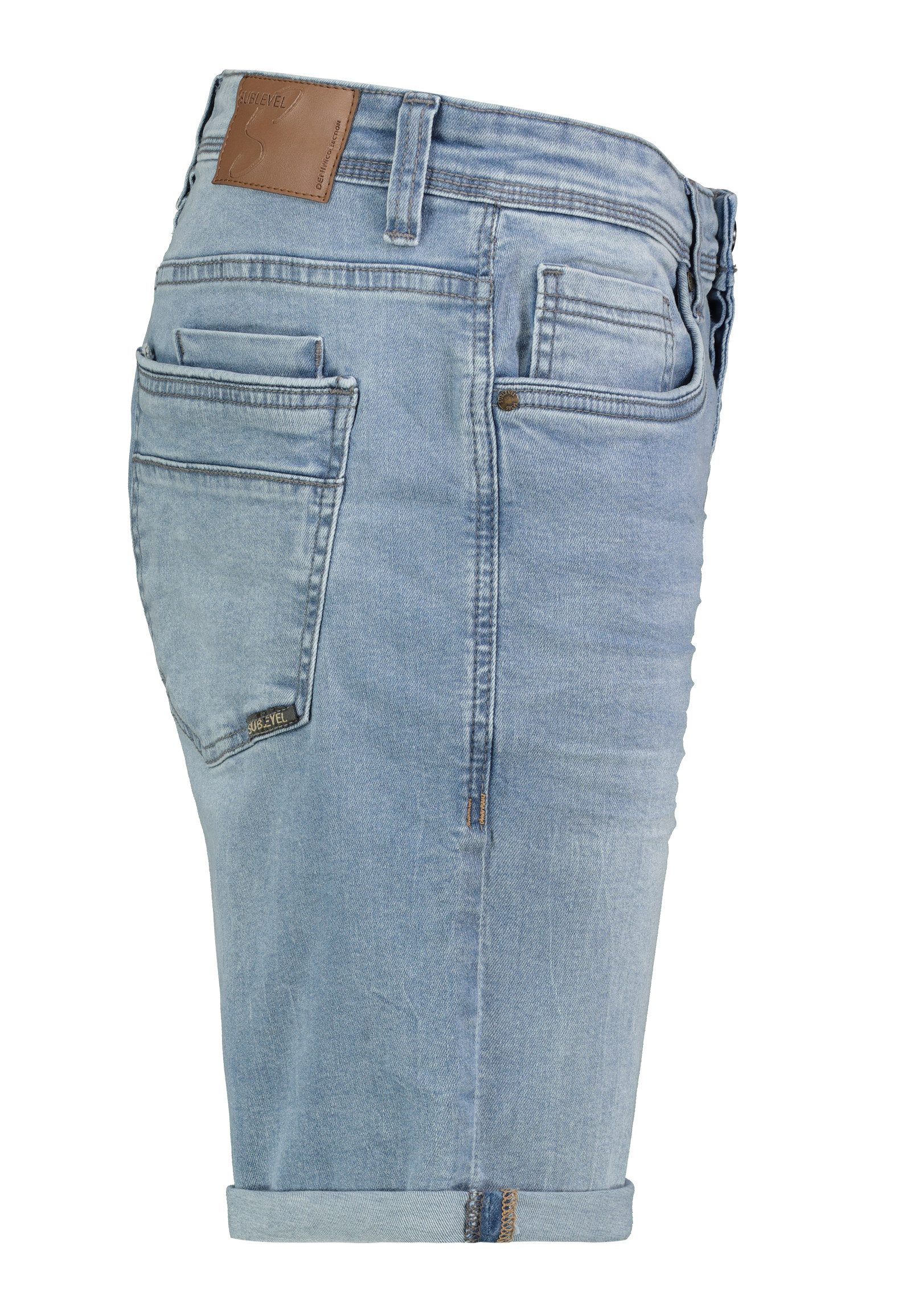 SUBLEVEL Jeansshorts mit Gürtelschlaufen und Umschlag, günstig online kaufen