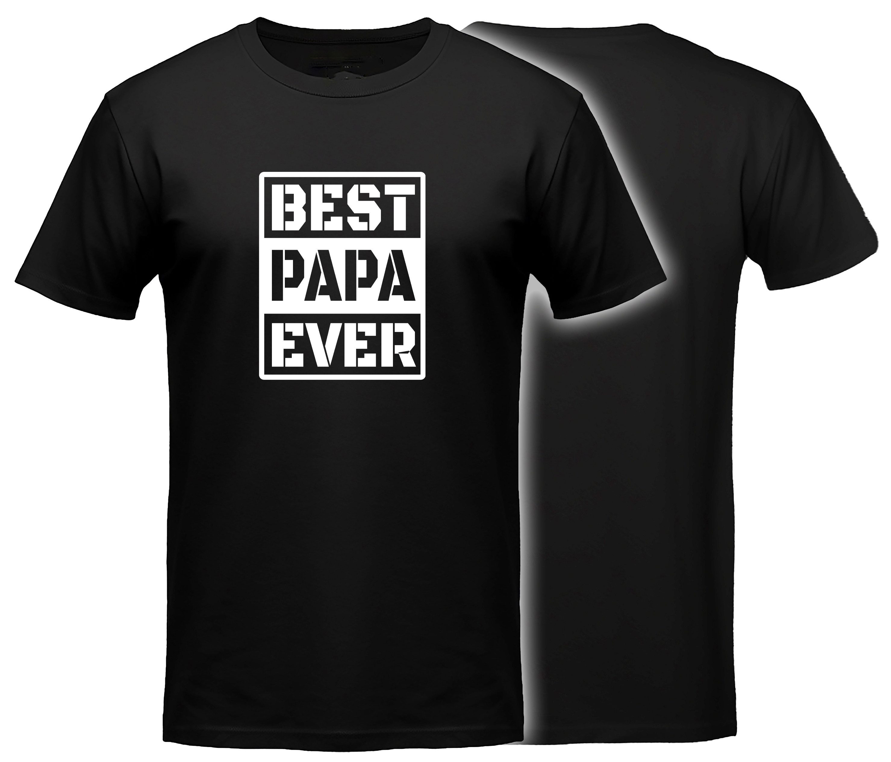 MyDesign24 T-Shirt Best Papa ever Vatertag T-Shirt schwarz kurzarm Regular Fit i867