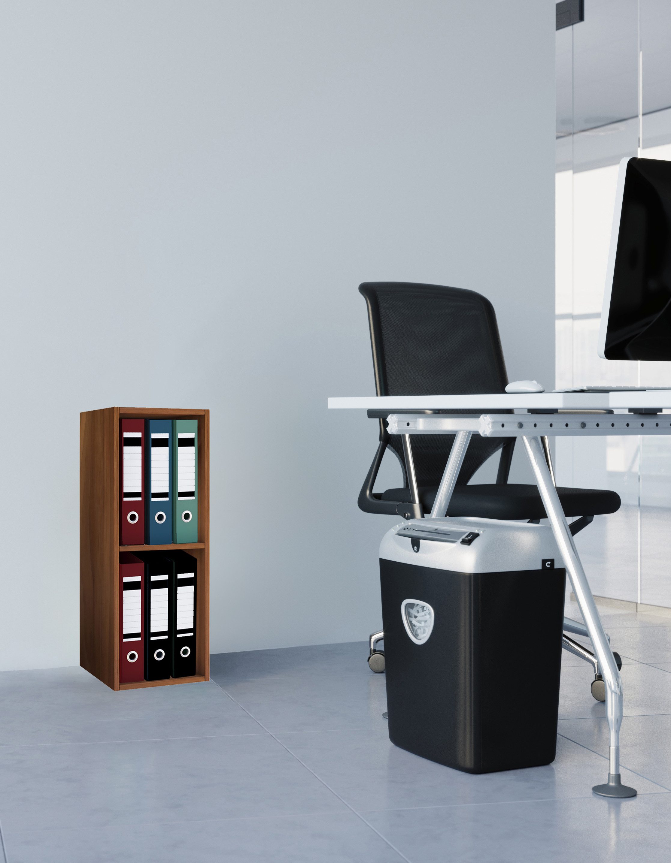 VCM Standregal Offas B. 34 x T. 30 x H. 72 cm, Offener Stauraum für Ordner, Akten und Bücher, 2 Fächer, Holzwerkstoff – Bild 3 von 4