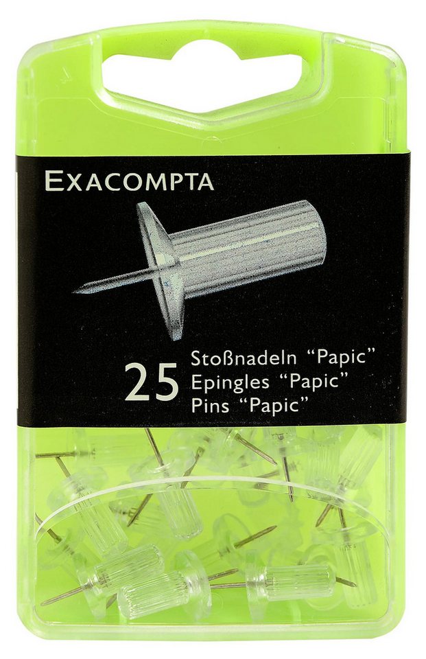 Thumbnail - EXACOMPTA Pinnnadel Blisterbox 25x Pinnwandnadeln Papic Ø10mm 7mm transparent 14912E, Stossnadeln und Reissnägel