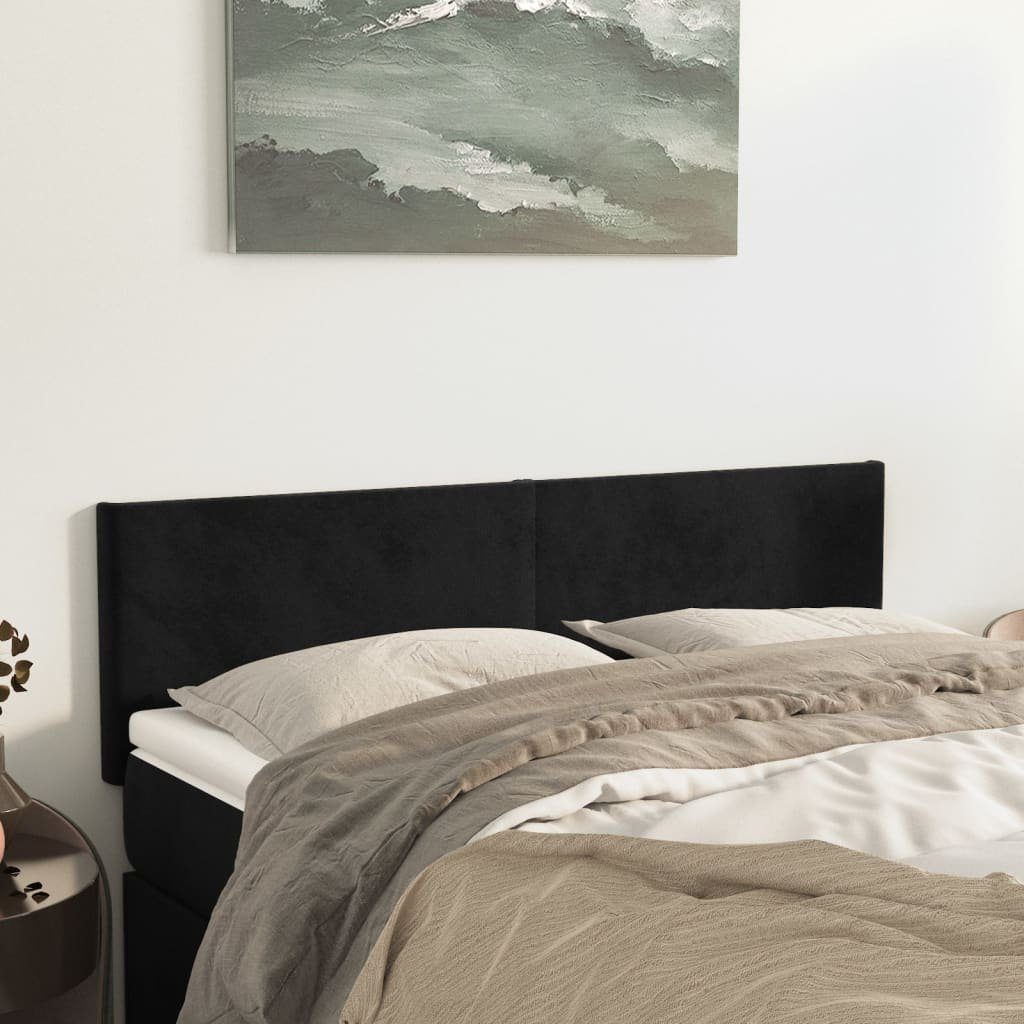 vidaXL Bett Kopfteile Schwarz 144x5x78/88 cm Samt (1-tlg)