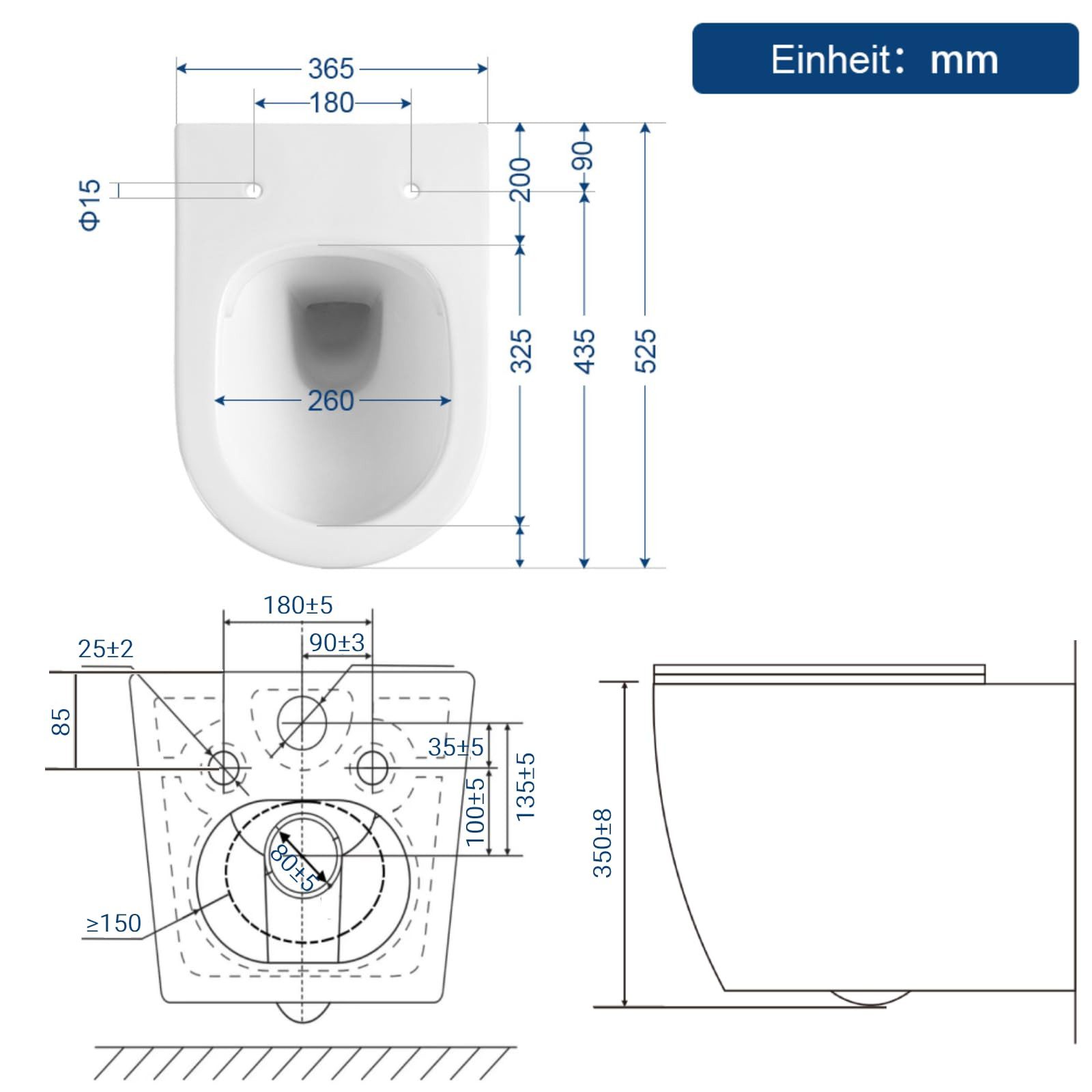 HOROW Vorwandelement WC Toilette Komplettset hänge wc Set Komplett, Hänge WC mit WC Sitz mit Absenkautomatik, Toilette Komplettset, Toilette mit Spülkasten