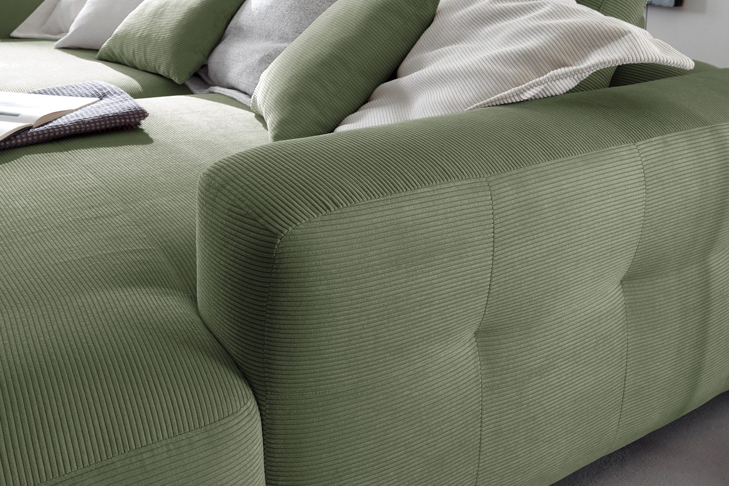 KAWOLA Big-Sofa MIKA, Couch Feincord verschiedene Farben 300x167 cm