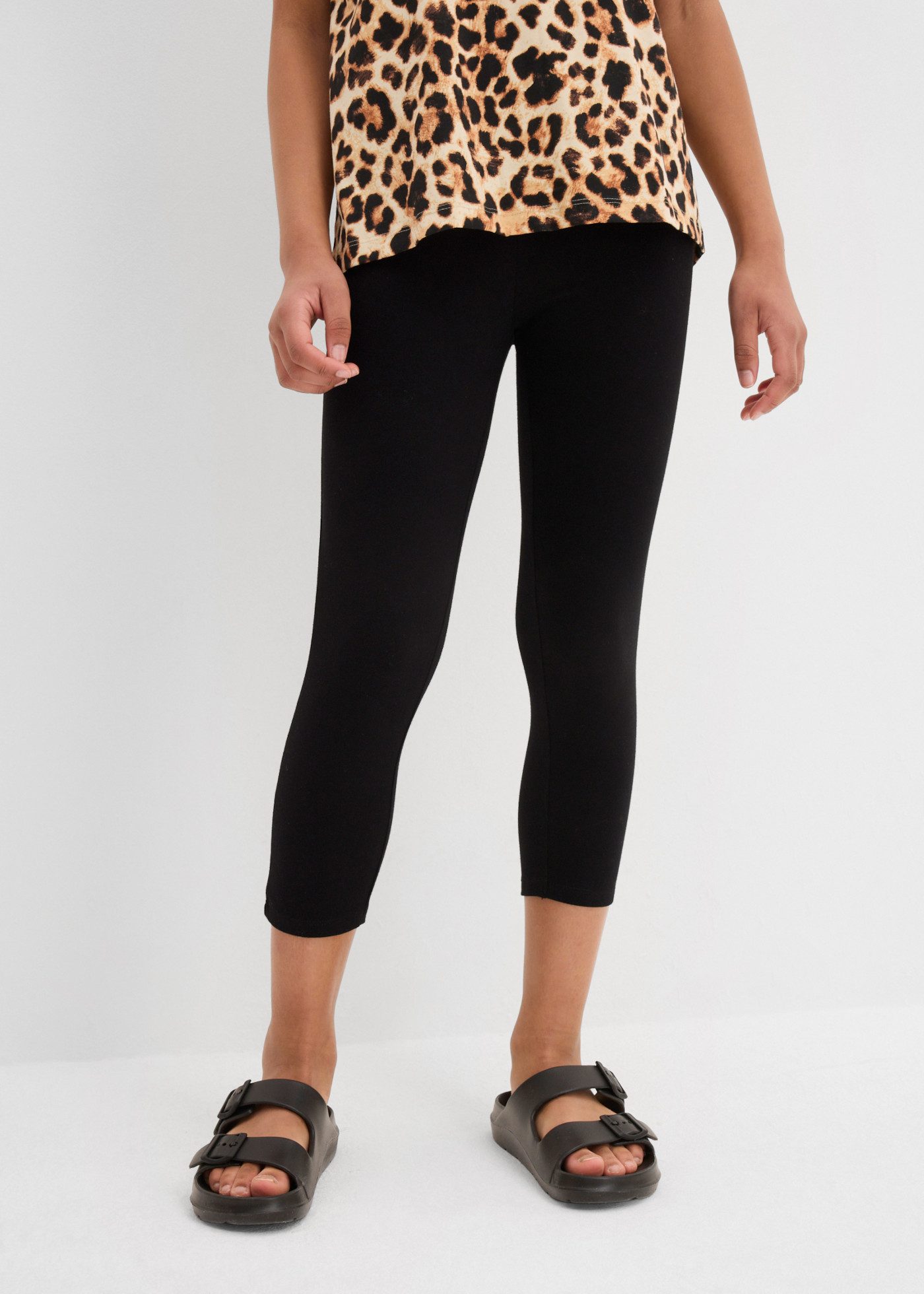 bonprix Caprileggings (Packung, 2er) aus Baumwoll-Mix, Skinny Fit, Capri-Länge, im 2er-Pack