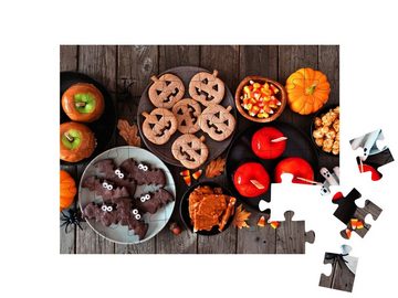puzzleYOU Puzzle Köstliche Leckereien zu Halloween, 48 Puzzleteile, puzzleYOU-Kollektionen Candybar, Süßigkeiten, Essen und Trinken