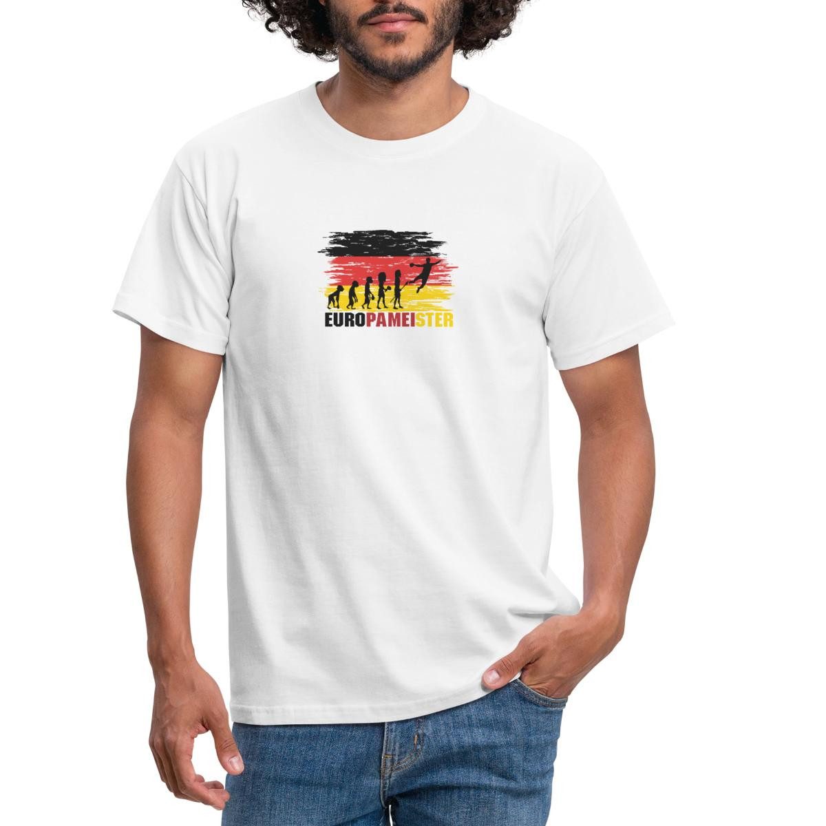 Spreadshirt T-Shirt Evolution Handball Europameister Deutschland Männer T-Shirt (1-tlg)