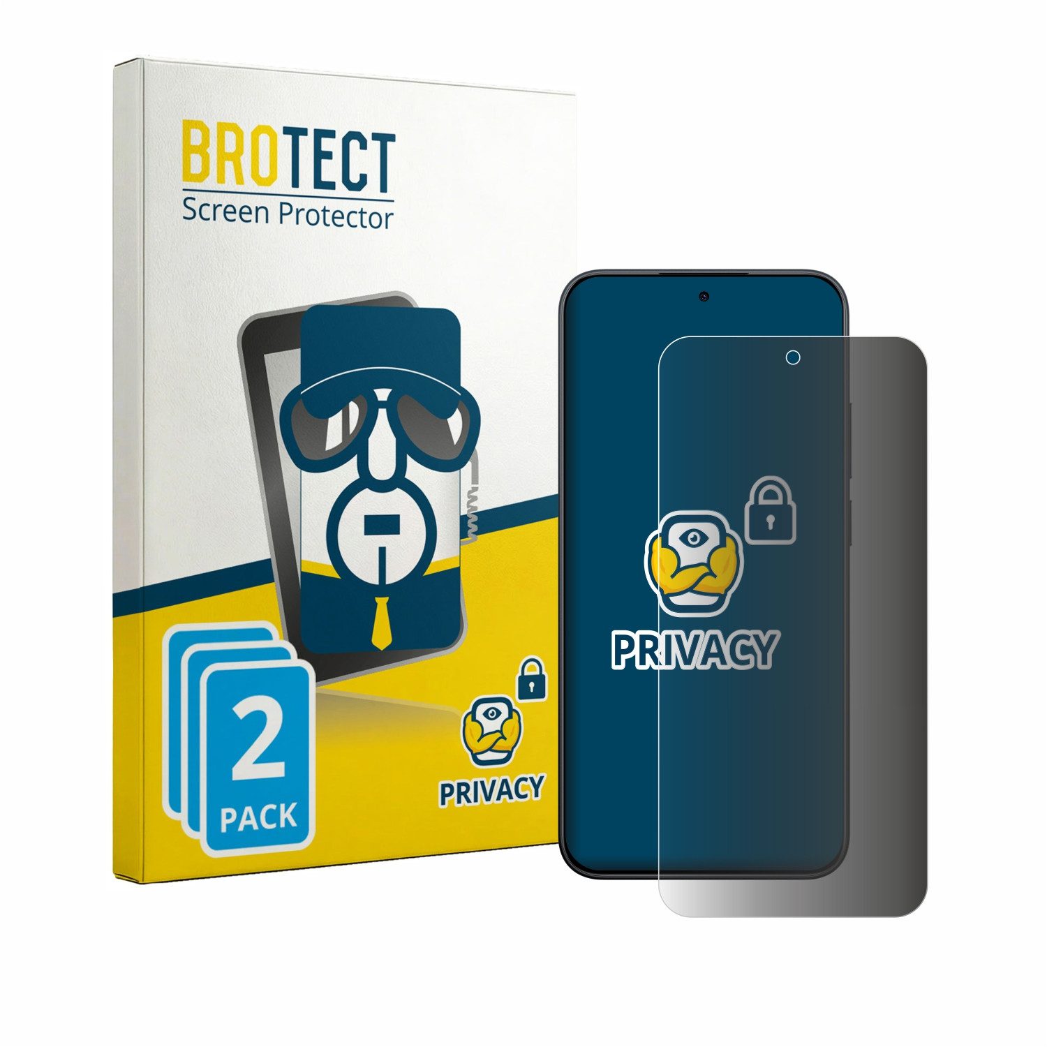 BROTECT Displayschutzfolie Sichtschutzfolie für Xiaomi Redmi Note 15 Pro 5G, 2 Stück, Anti-Spy Privacy Sichtschutz Blickschutzfolie Blaulicht-Schutz