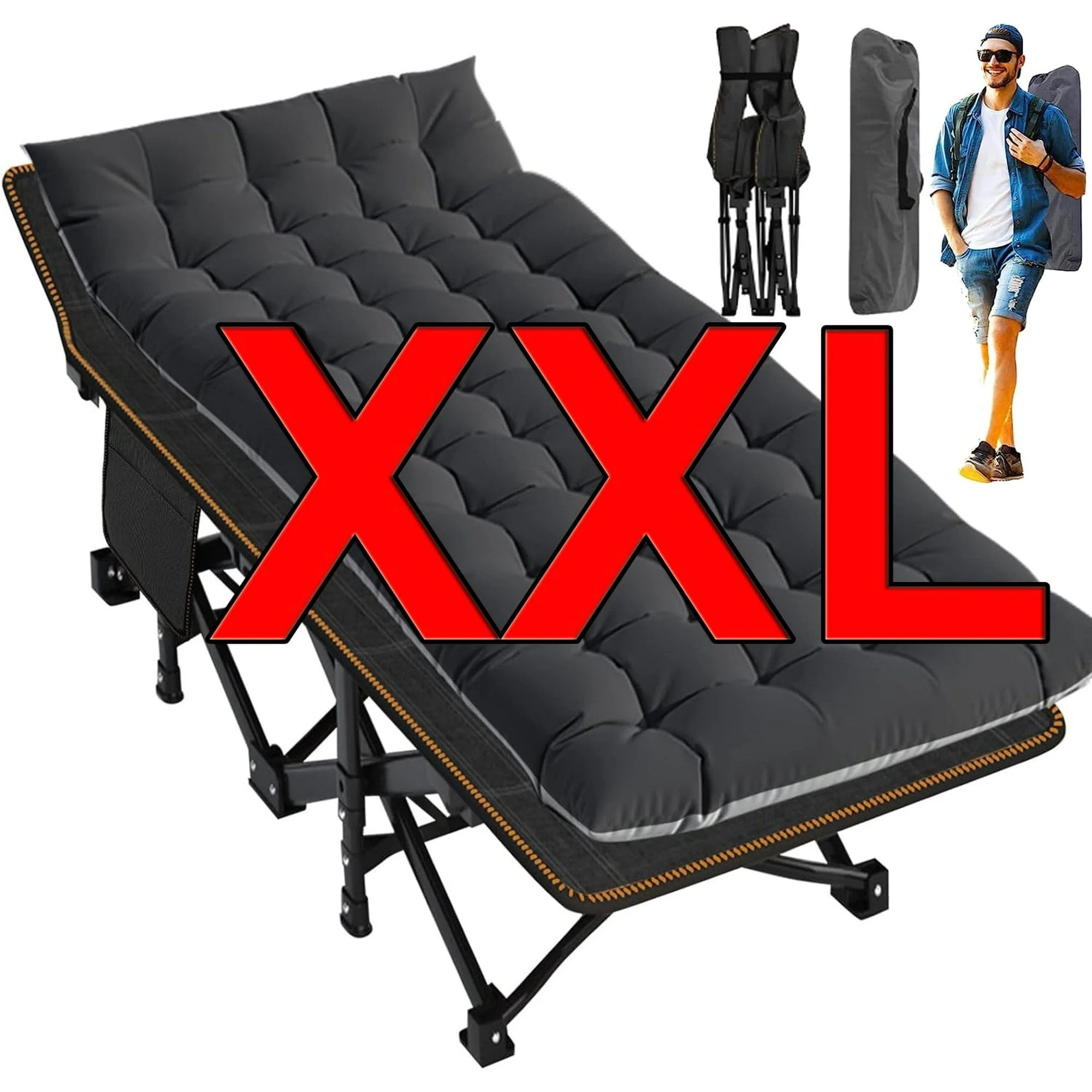 Meulbaty Klappbett Camping Bett, Gästebett mit Matratze, 400KG Belastbar im günstig online kaufen