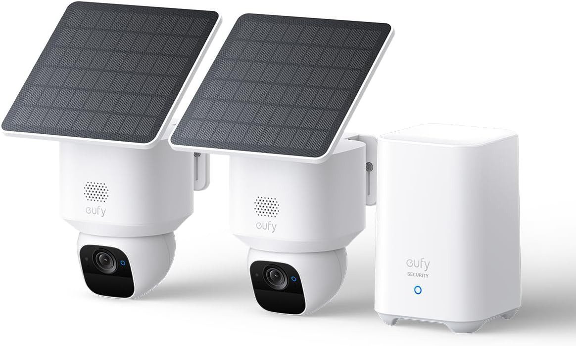eufy Security Überwachungskamera eufy eufyCam E30 2K Kabellose Solar-Überwachungskamera Außen (Außenbereich, 2-tlg., 360°-Ansicht, 2K-Auflösung)