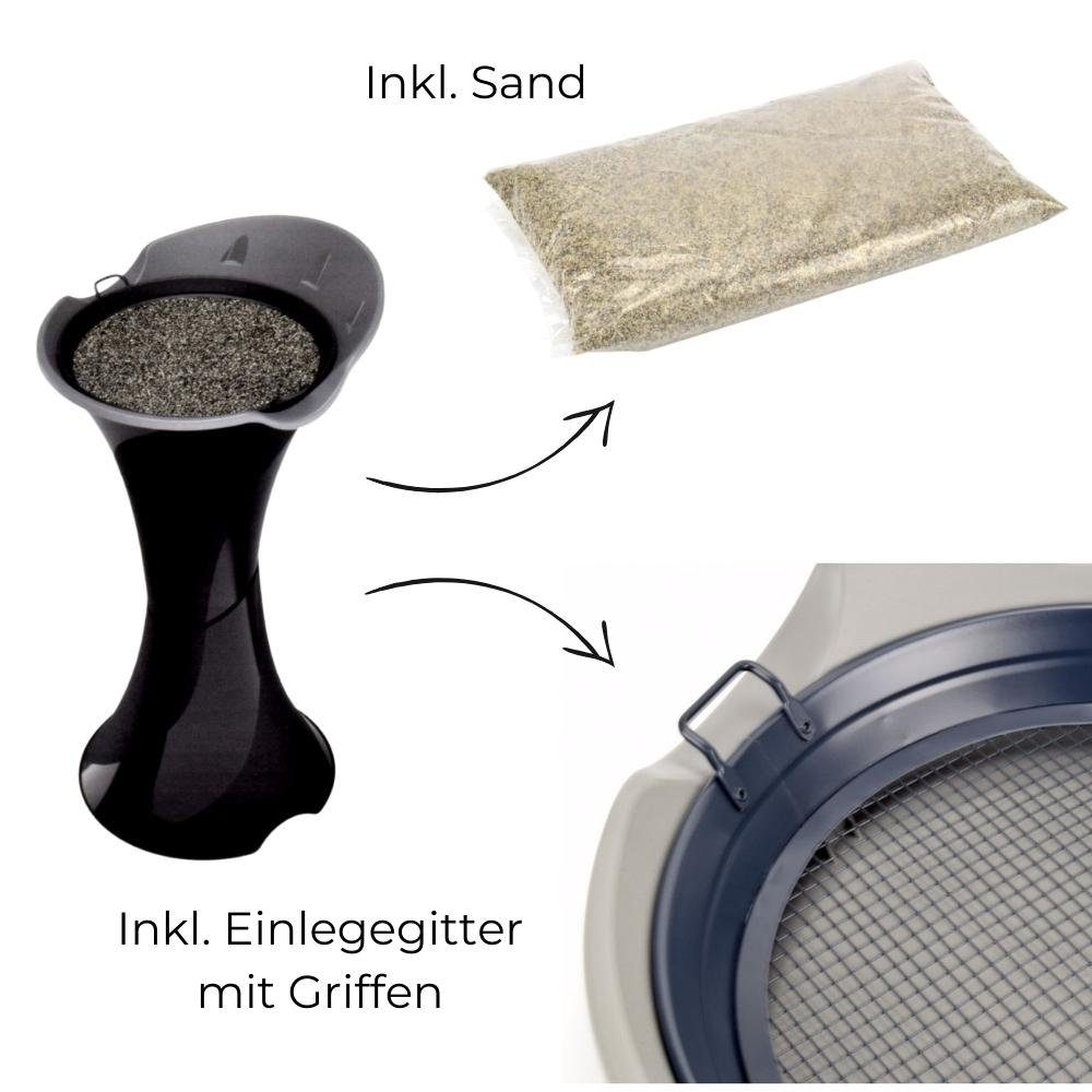GarPet Aschenbecher Standaschenbecher Stand Zigaretten Ascher mit Sand Außen Aschenbecher