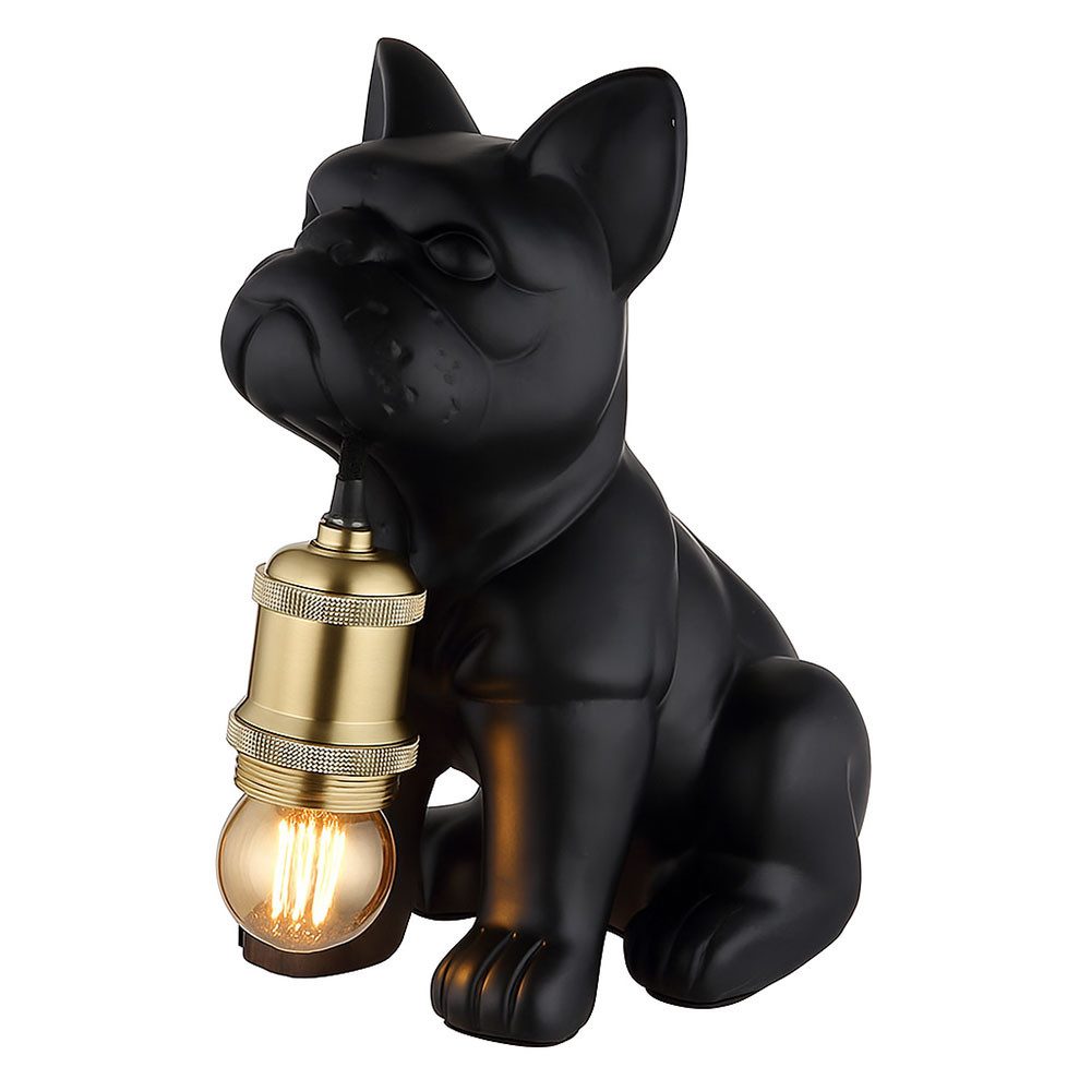 GLOBO LIGHTING LED Tischleuchte, Leuchtmittel inklusive, Warmweiß, Tischleuchte Beistellleuchte Nachttischlampe LED Filament schwarz Hund