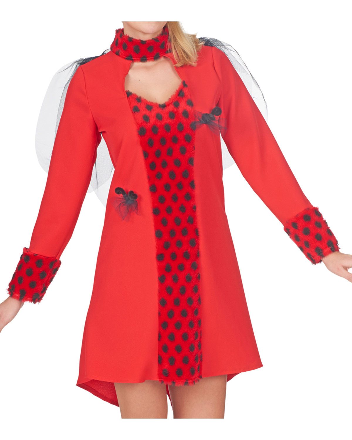 andrea-moden Kostüm Marienkäfer 'Bella' Kleid für Damen, Rot Schwarz