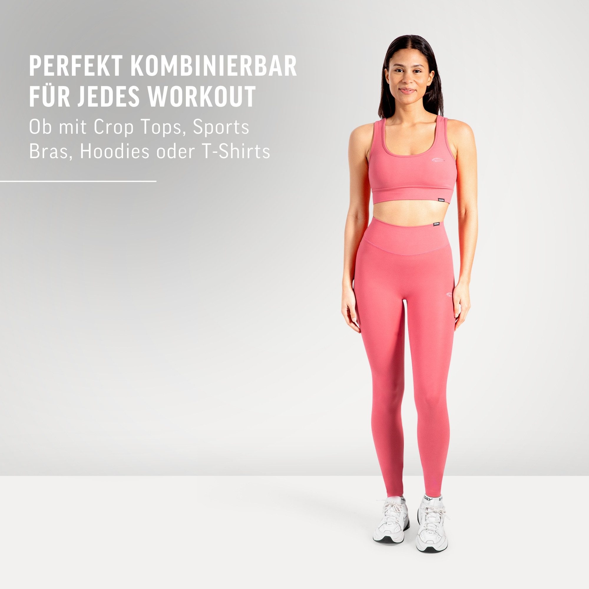 Smilodox Leggings Thalina, Figurbetonte Sportleggings mit 3D Rubber Print, elastisch Formende Nahtführung Fitness Hose Yoga Running Alltag Freizeit