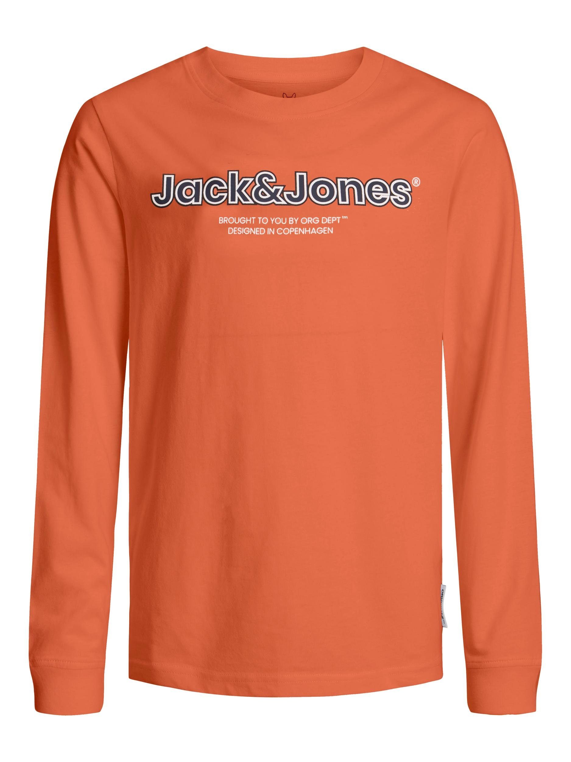 Jack & Jones Junior Langarmshirt JORLAKEWOOD JNR BF LS TEE BRANDING ginger