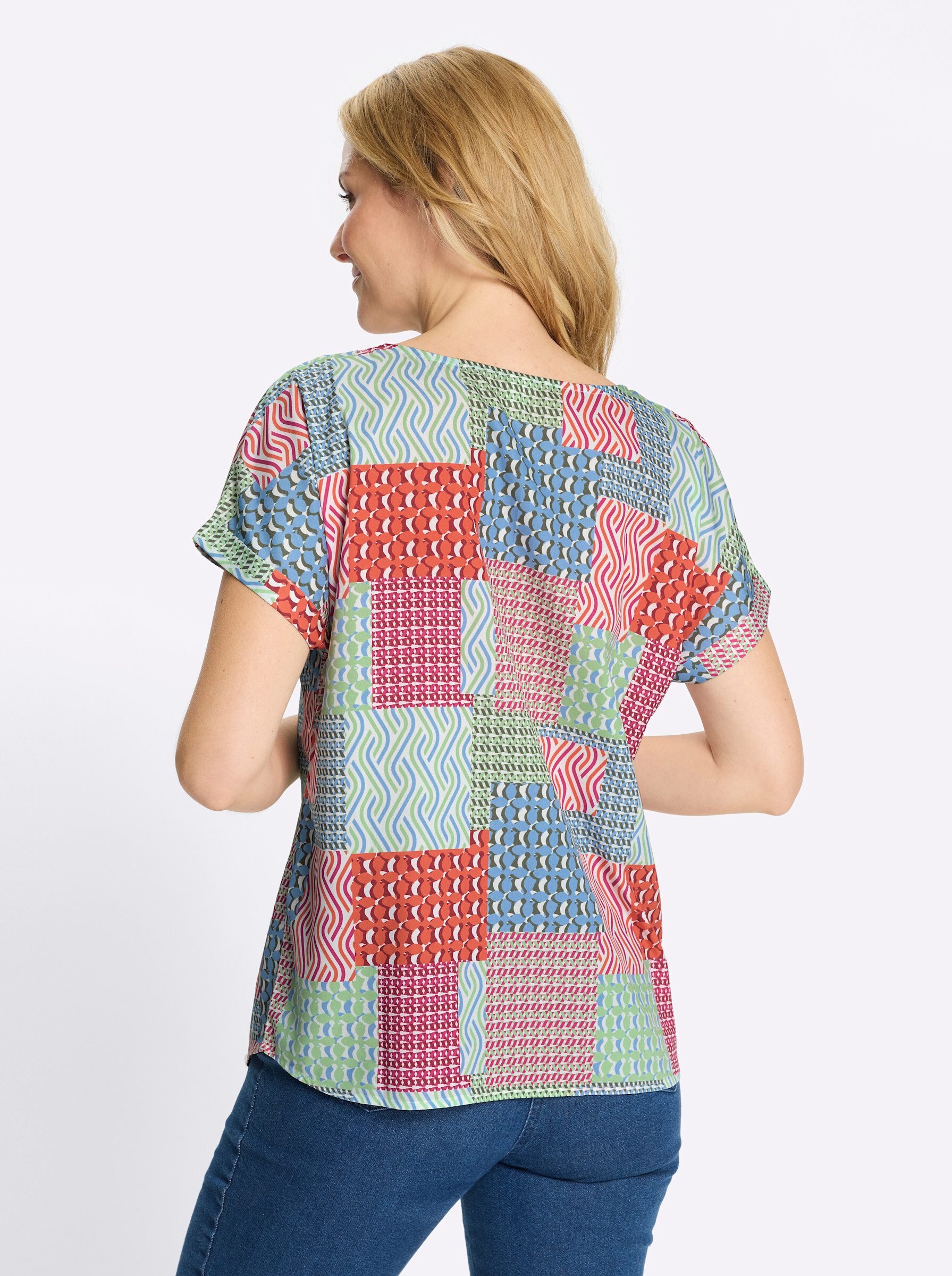 Sieh an! Klassische Bluse Schlupfbluse Kurzarm günstig online kaufen