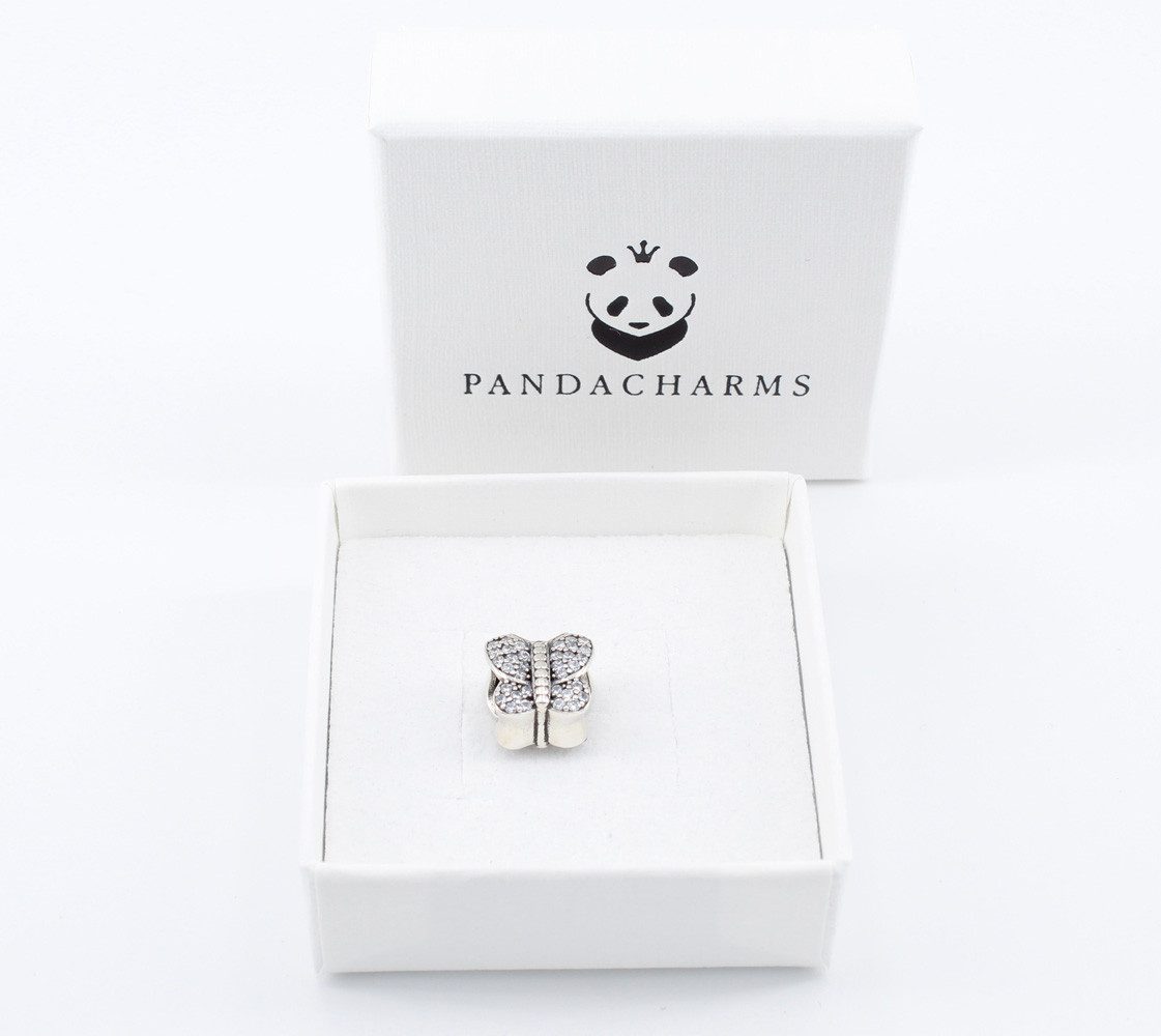 PANDACHARMS Bead Funkelnder weißer Schmetterling für Charm Armband, Silber, günstig online kaufen