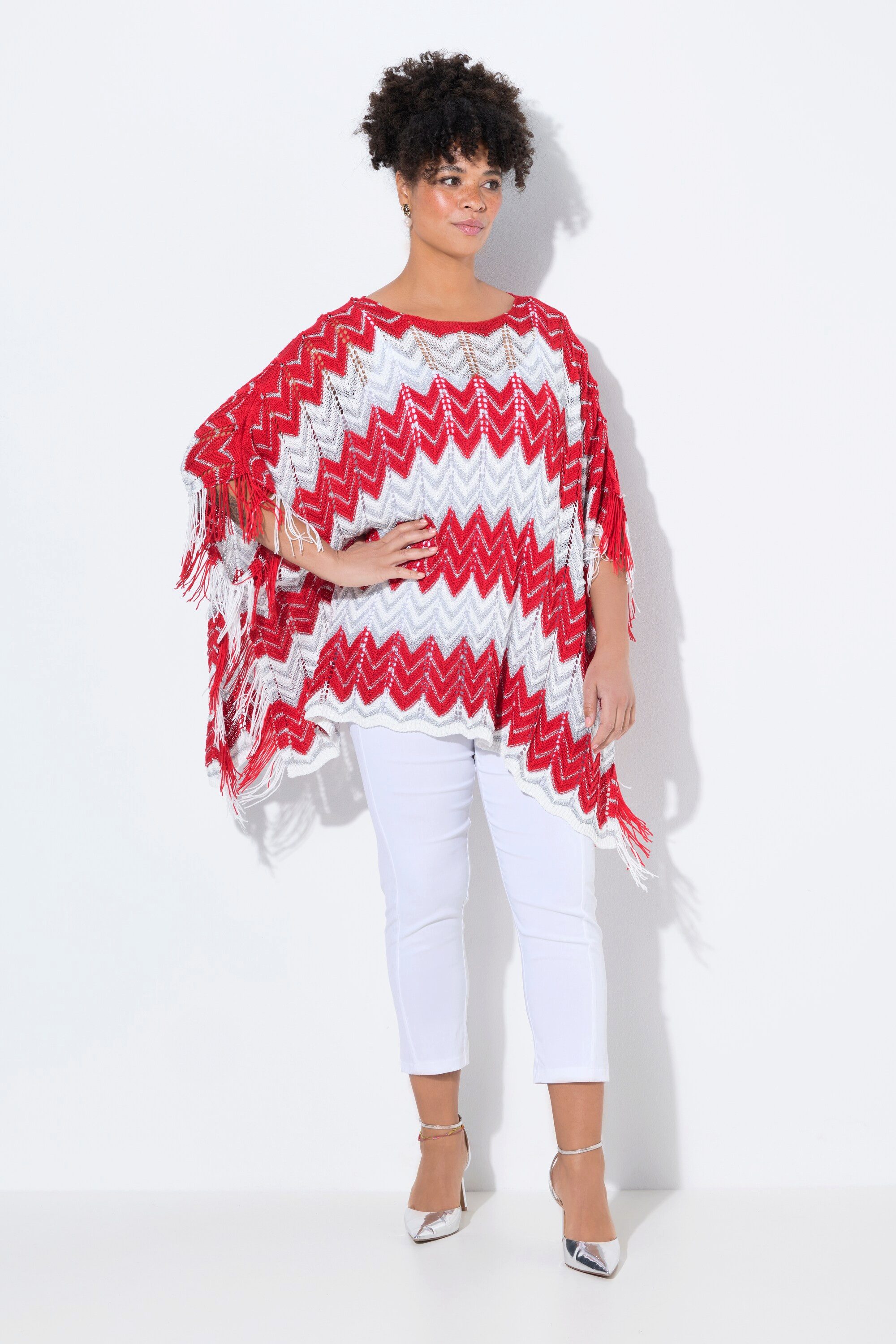 MIAMODA Pullunder Poncho oversized Zackenstrick mit günstig online kaufen