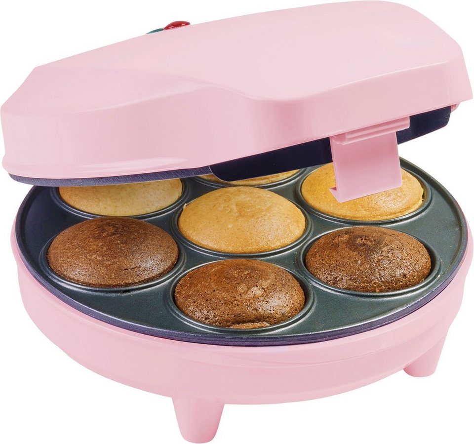 bestron Cupcake-Maker ACC217P Sweet Dreams, 700 W, im Retro Design,  Antihaftbeschichtung, Rosa