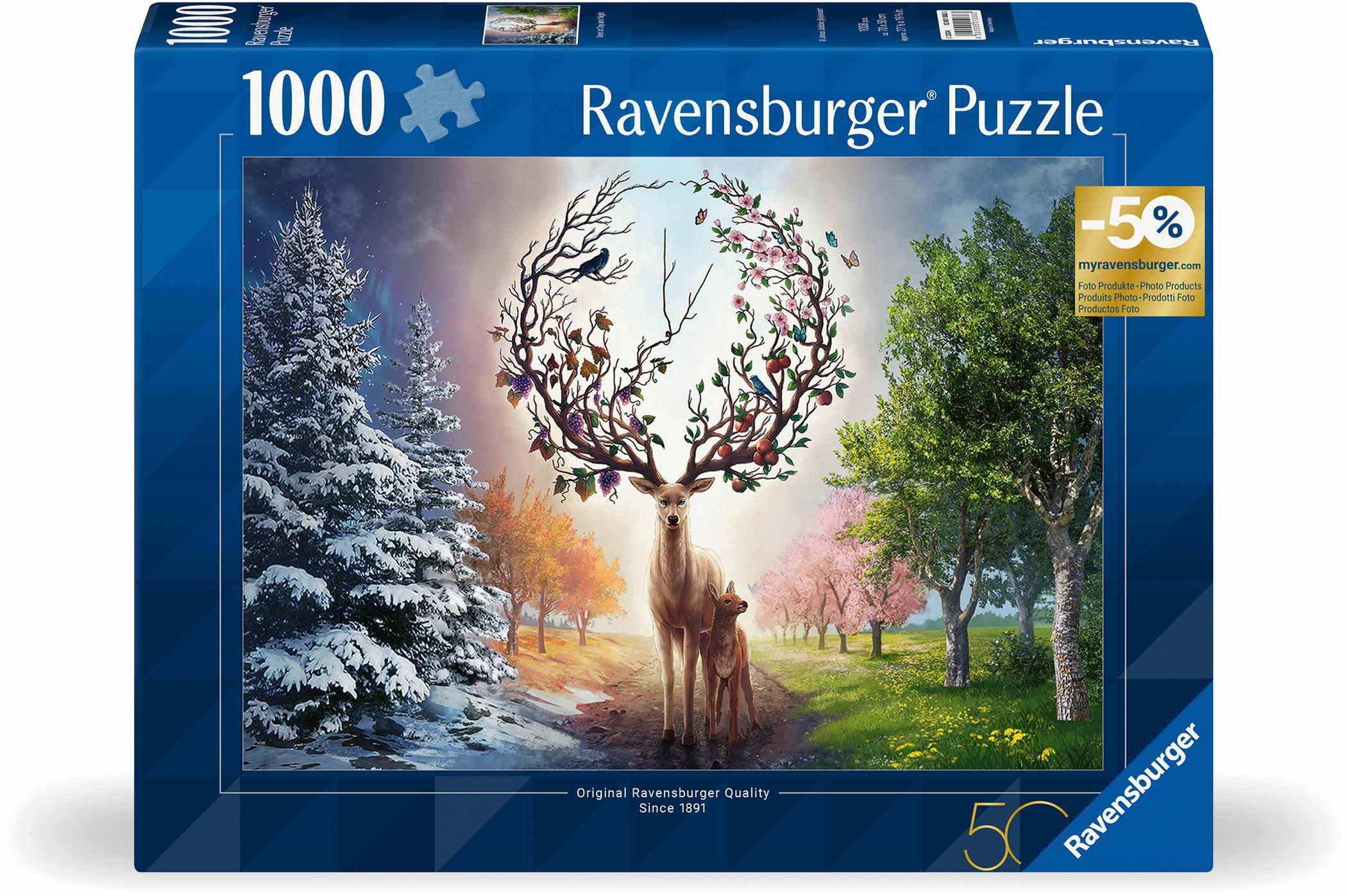 Ravensburger Puzzle 1000 Teile Puzzle Der magische Hirsch die vier Jahresze günstig online kaufen