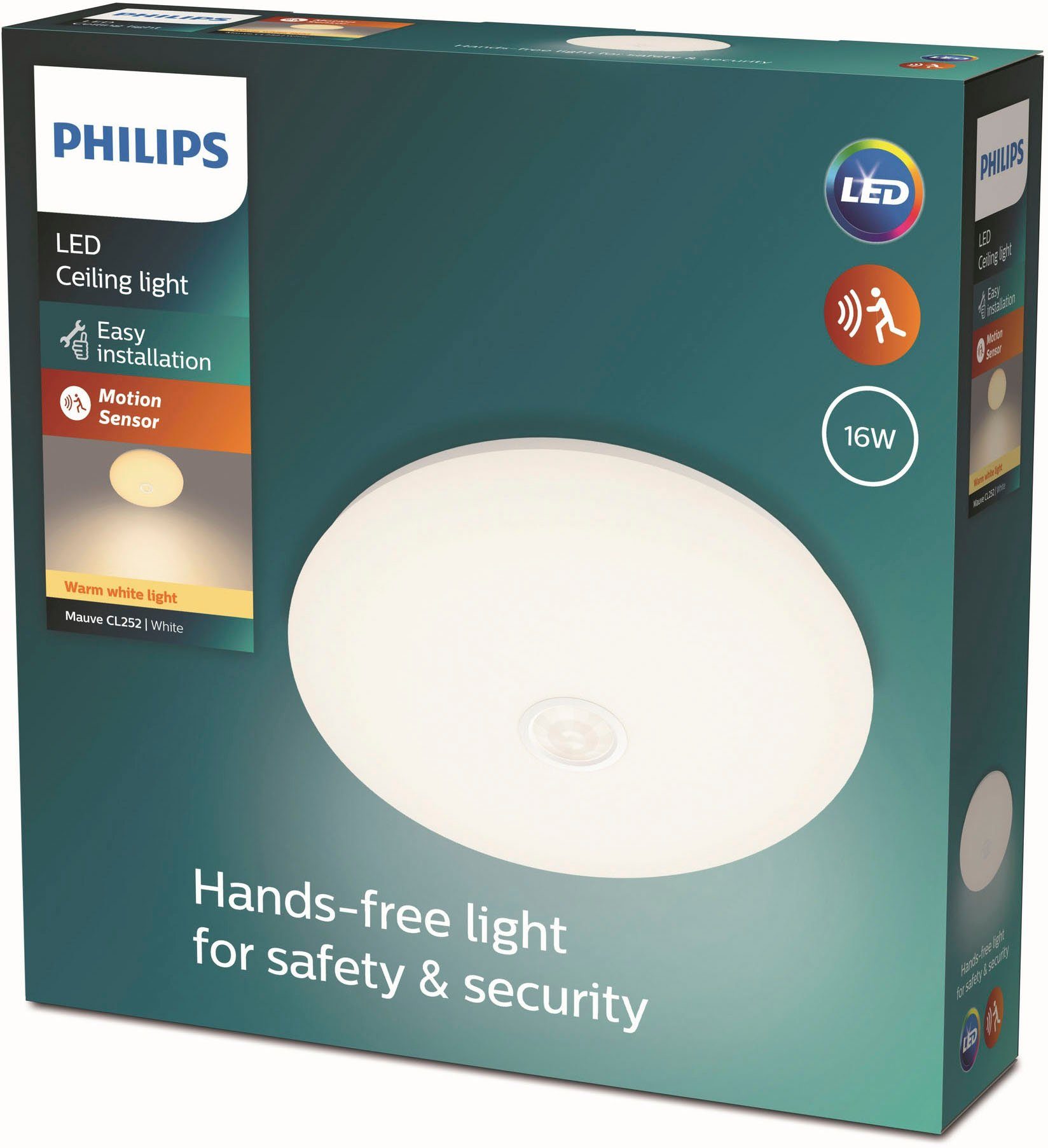 Philips LED Deckenleuchte Mauve, LED fest integriert, Warmweiß, Modernes  Design