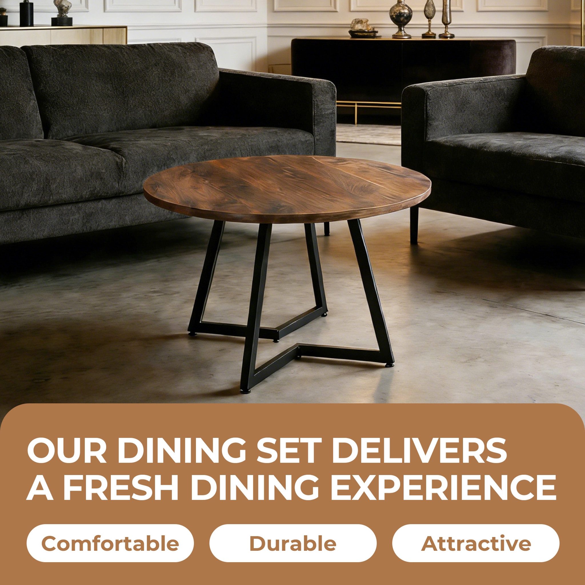 MC Star Esstisch 110*110*75cm MDF top table with metal leg dining table