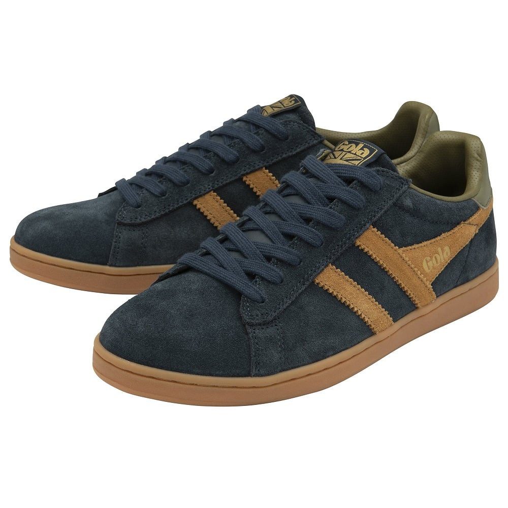 Equipe II Suede-Leder navyblau/braun/khakigrün Herren Sneaker