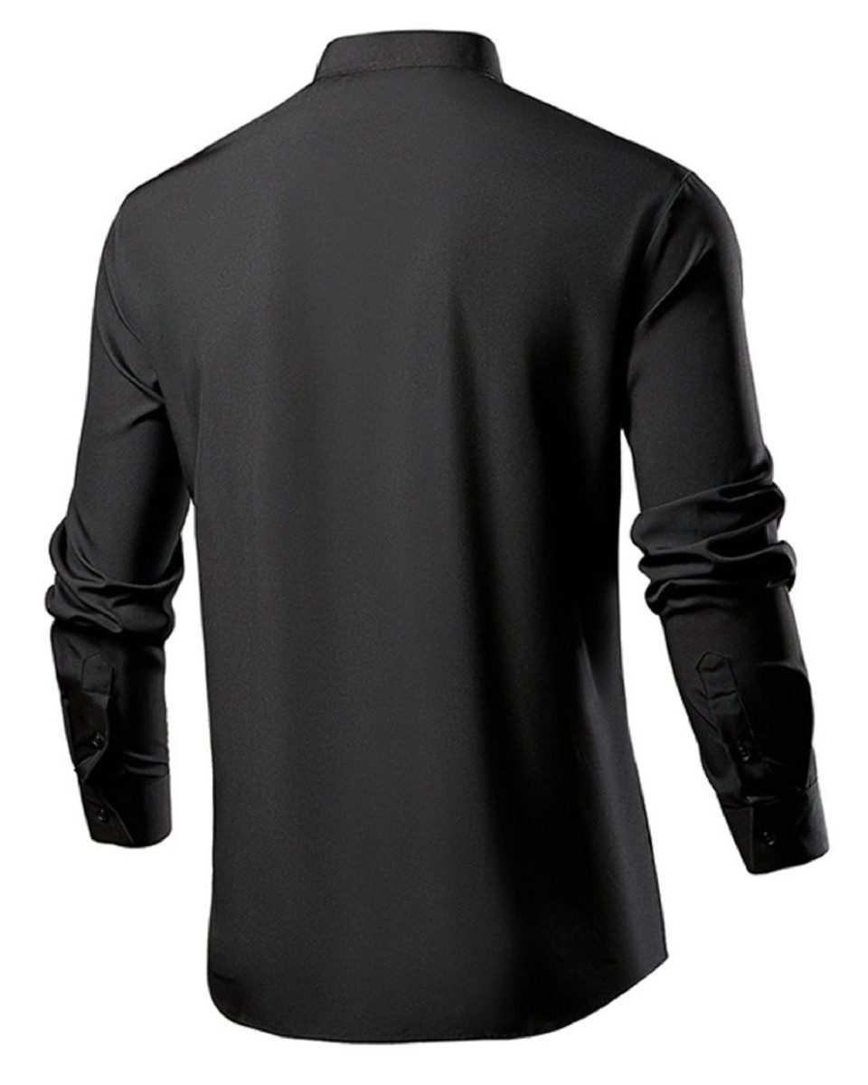 Allthemen Langarmhemd mit Stehkragen Slim Fit günstig online kaufen