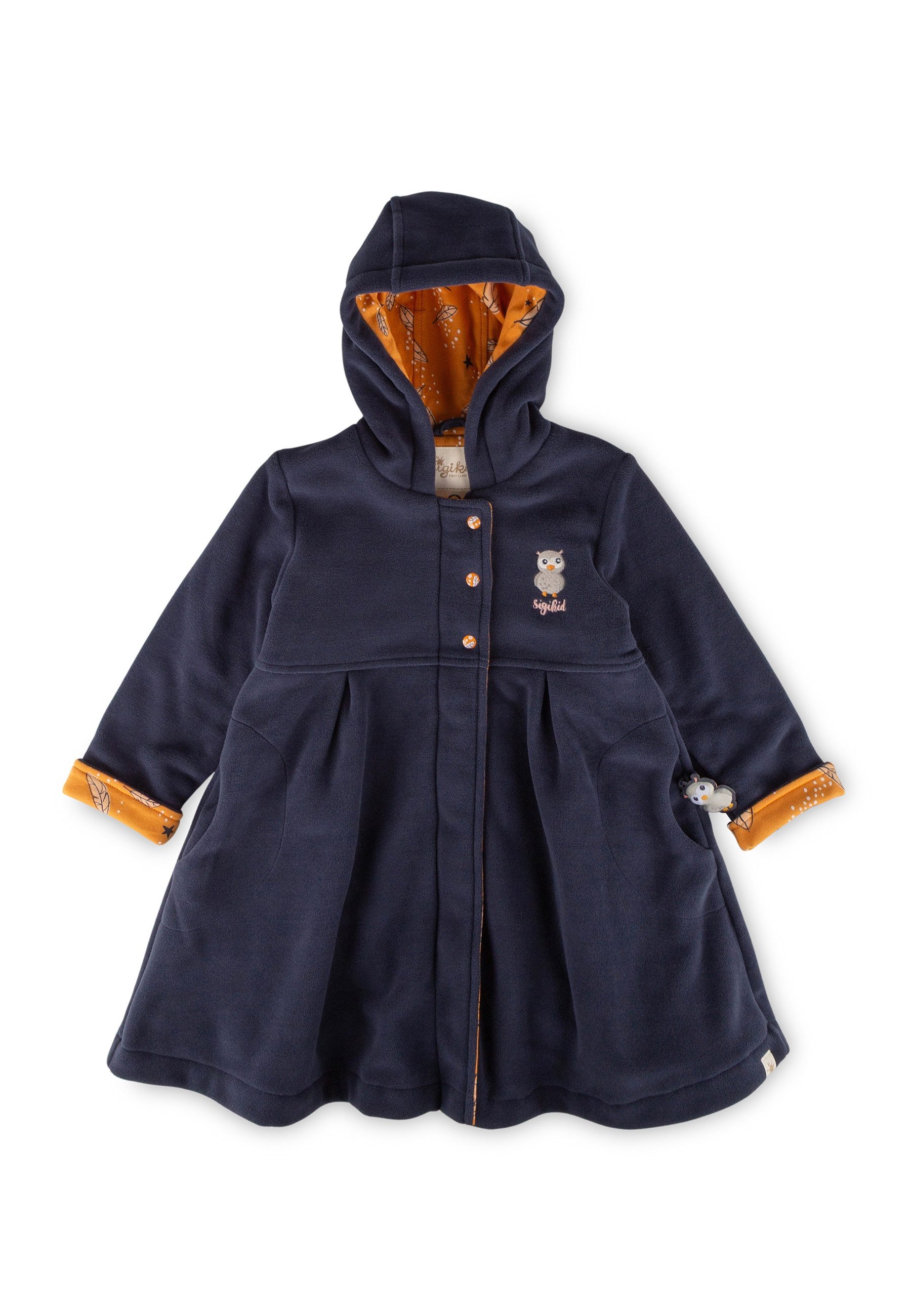 Sigikid Fleecejacke Mantel mit Baumwollfutter, Kapuze, Reißverschluss (1-St)