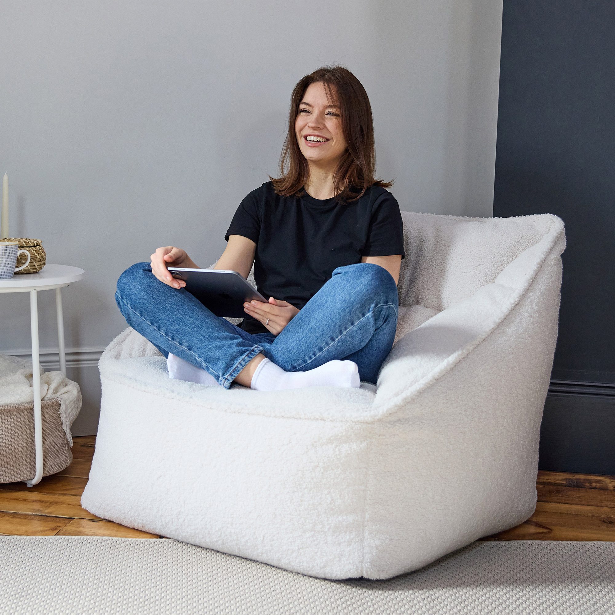 icon Sitzsack Sitzsack Sessel aus Sherpa Flauschig „Borg", Sitzsack XXL, Ma günstig online kaufen