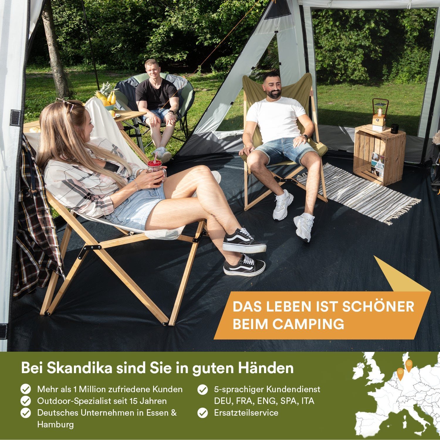 Sessel, Tofte, x 78 x cm 74 Skandika Campingstuhl XXL 98 Samba Schmetterling