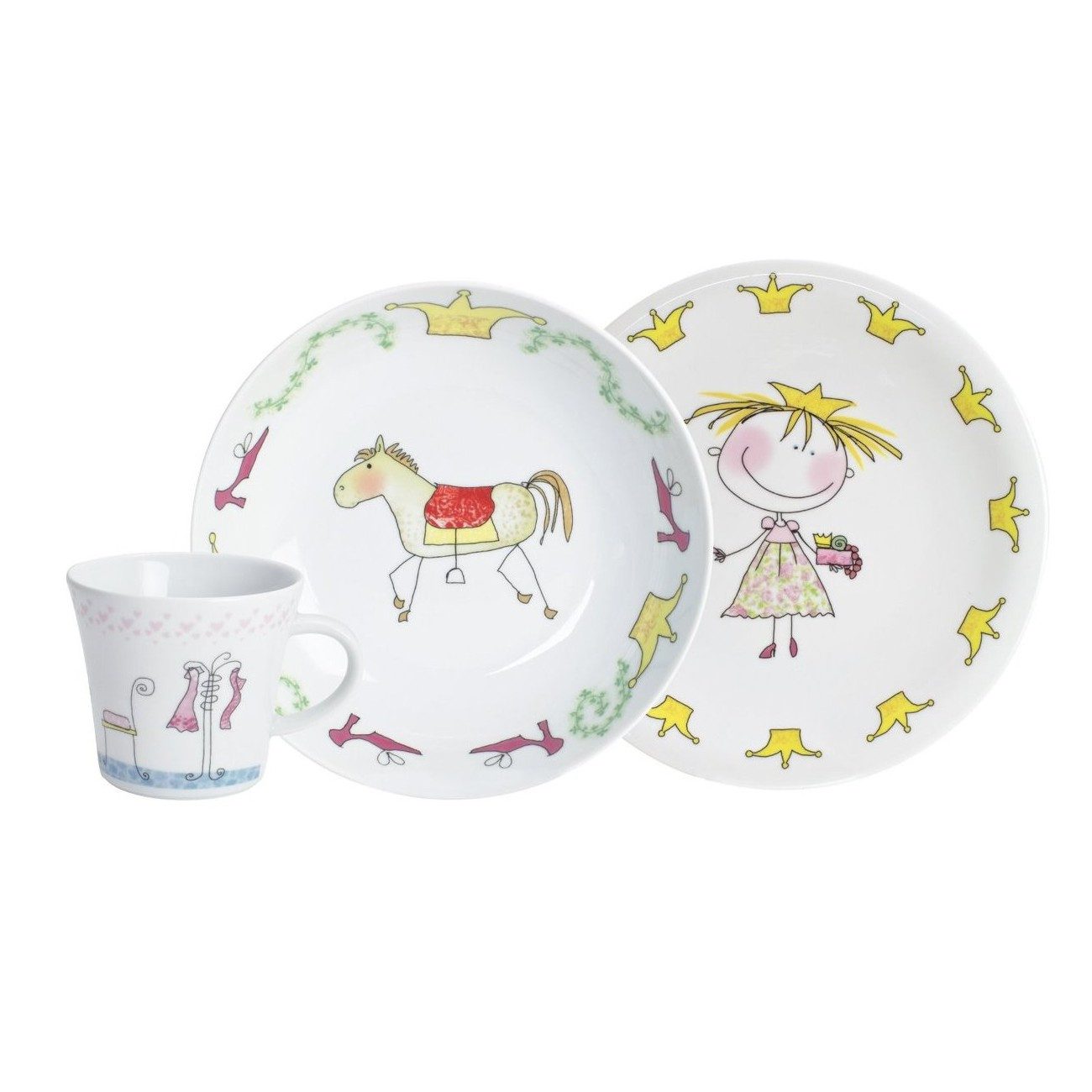 KAHLA Детская посуда-Set Kinderset Märchenprinzes (3-tlg), 1 Personen, Porzellan