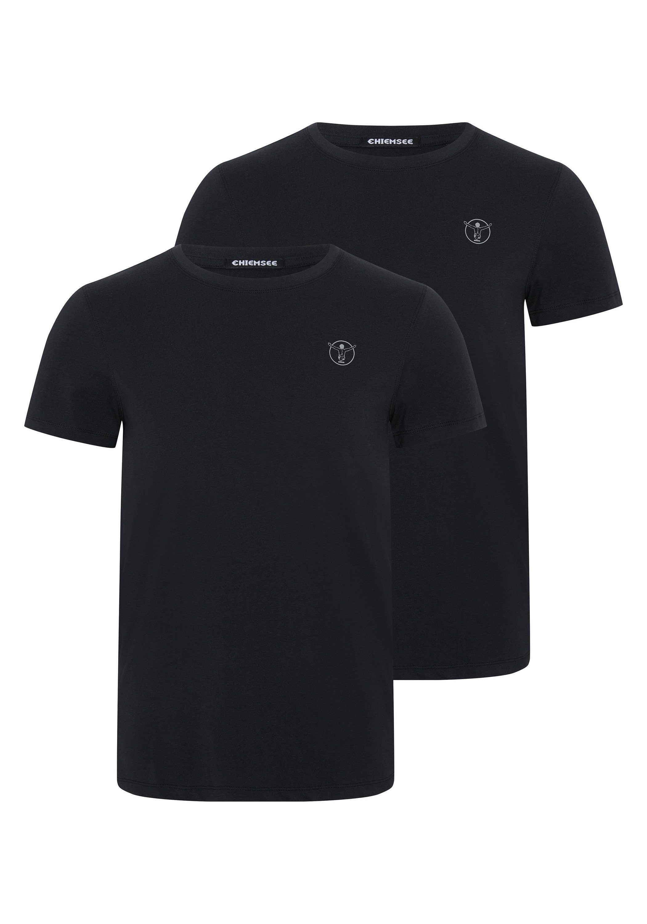 T-Shirts Print-Shirt Chiemsee im Logo mit 2 Deep Basic-Stil Black