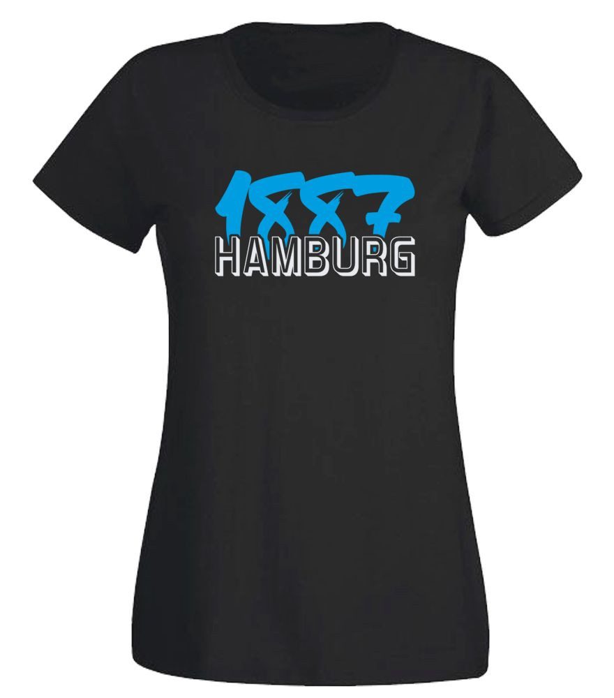 G-graphics T-Shirt 1887 – Hamburg Slim-fit Damen T-Shirt mit einem Motiv für den echten Fan