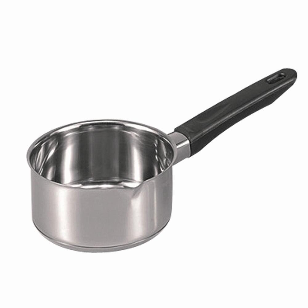 Krüger Kochtopf Stieltopf 12 cm 0,5 l Edelstahl rostfrei für Elektro Gas Induktion, Edelstahl