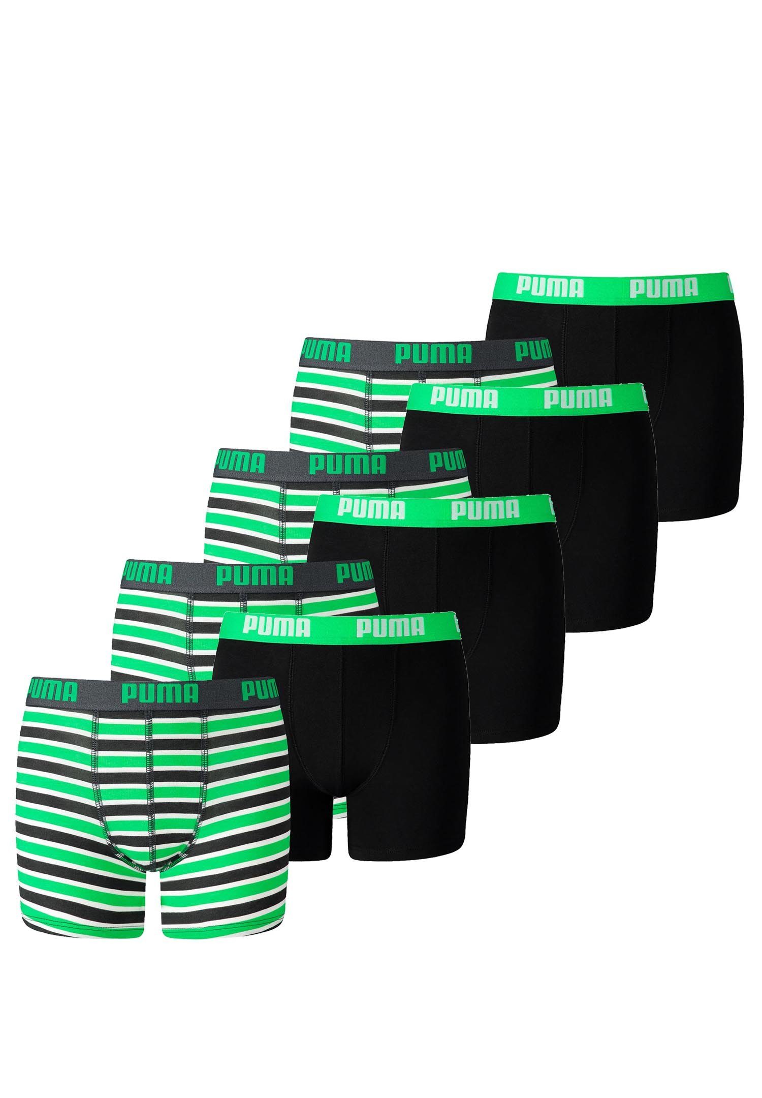 PUMA Boxershorts JUNGEN BASIC BOXER Printed Stripes 8er Pack (8er-Pack)