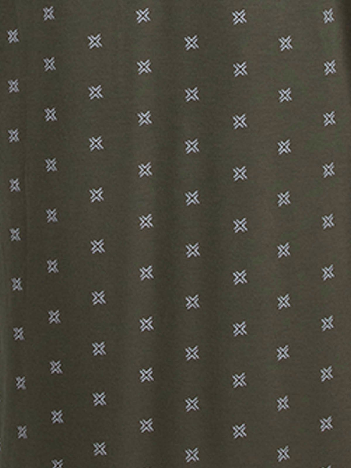 Henry Terre Nachthemd kurzarm - Brusttasche 3er Knopfleiste Kreuz-Print Rundhals – Bild 5 von 5