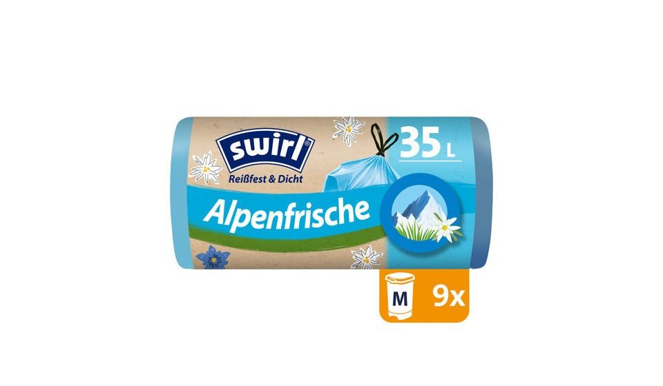 Swirl Müllbeutel Swirl® 35 l Duft-Müllbeutel Alpenfrische Reißfest
