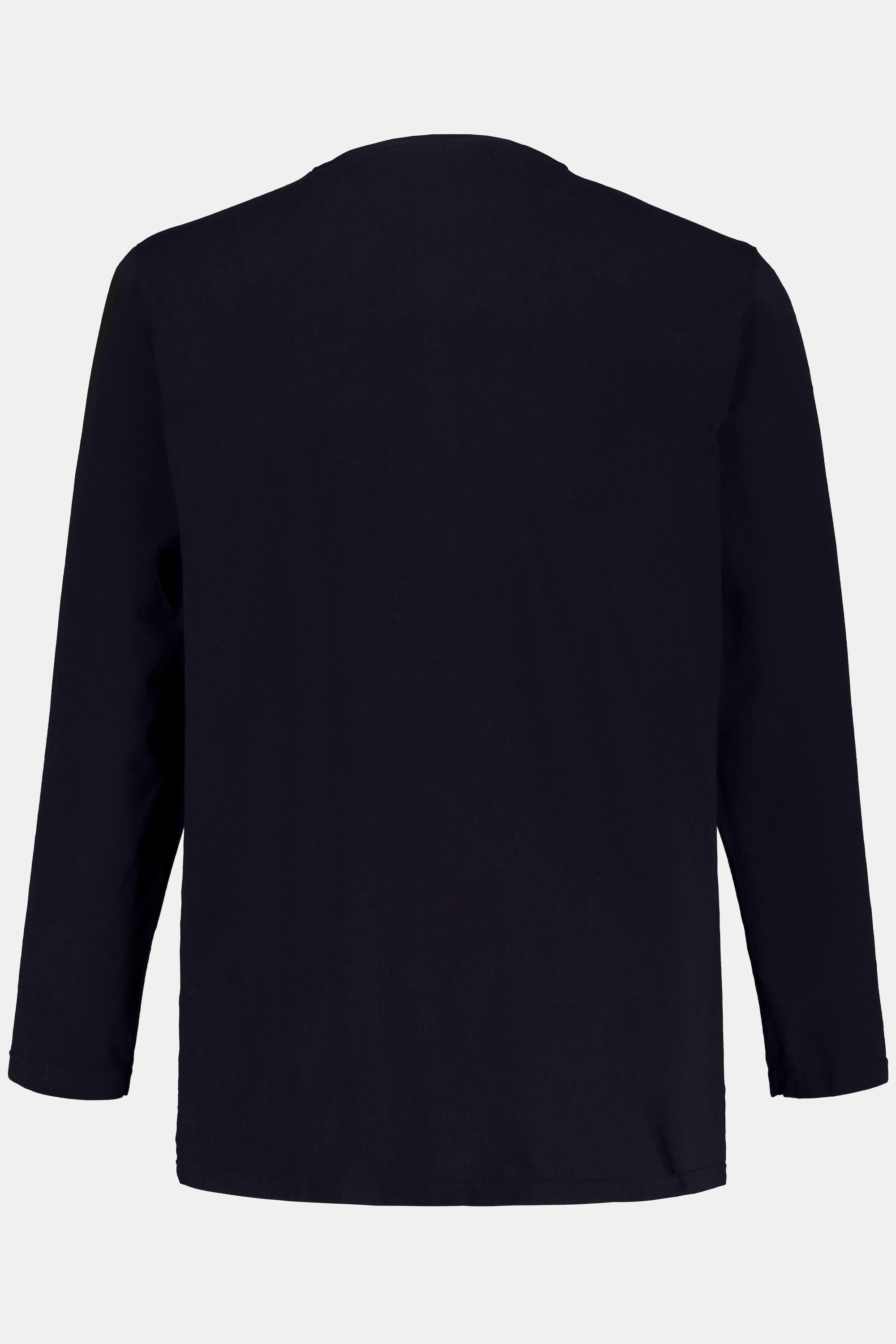Knopfleiste Basic 8XL T-Shirt bis dunkel Langarm Shirt marine Henley JP1880