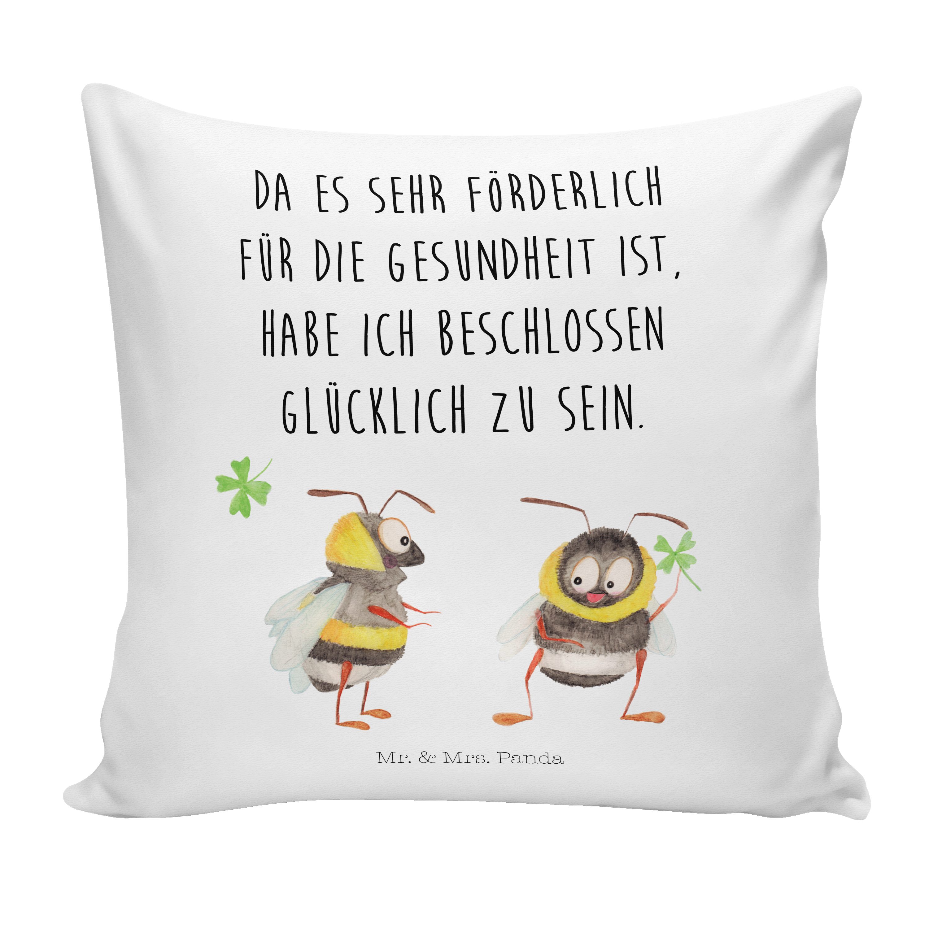 - mit Mr. Deko Weiß - Dekokissen & Geschenk, Kleeblatt Kopfkissen, Panda Hummeln Sofakissen, Mrs.