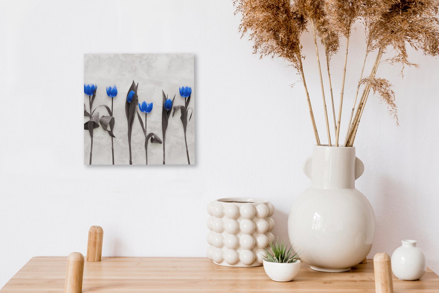 Blau, Blumen OneMillionCanvasses® für Bilder Tulpen Leinwand Wohnzimmer Leinwandbild - Schlafzimmer - St), (1