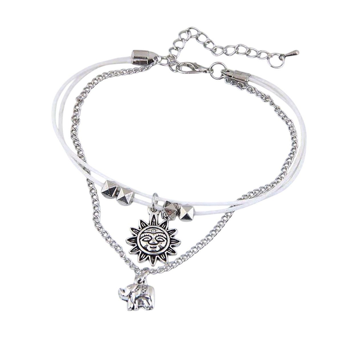 KARMA Fußkette mit Anhänger Silber Weiß günstig online kaufen