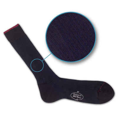 GALLO Businesssocken Edle italienische Herren Baumwoll-Socken, Breitripp, schwarz/nachtblau Gefertigt in Italien