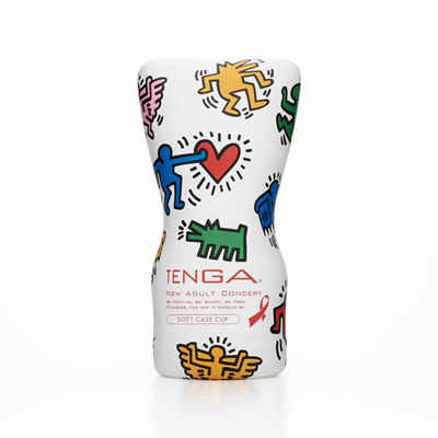 Tenga Masturbator »Keith Haring Soft Case Cup 2.0«, mit Gleitmittel