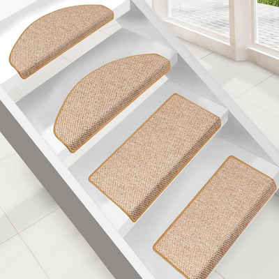 Stufenmatte Sabang, Erhältlich in vielen Farben & Größen, Treppenschutz, Floordirekt, Halbrund, Höhe: 3,5 mm
