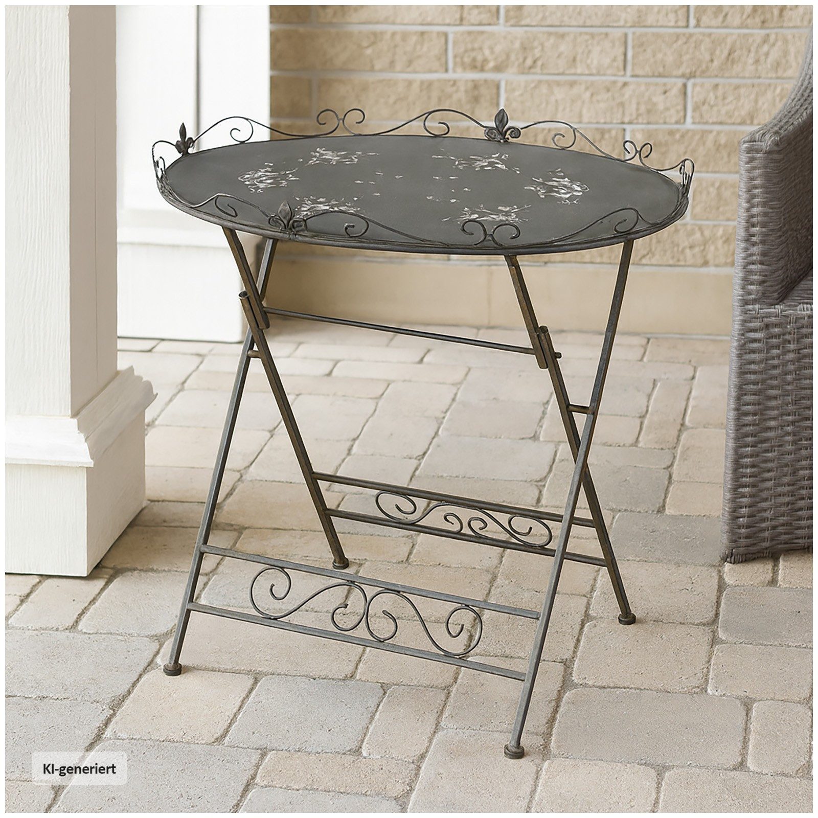 HTI-Living Gartentisch Gartentisch aus Metall Rostoptik (Stück, 1-St., 1 Beistelltisch), Terrassentisch